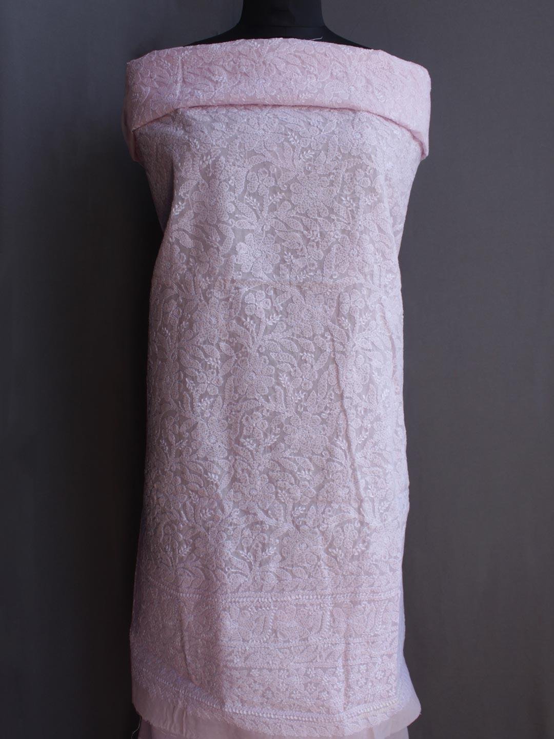 Pale-Pink-cotton-Chikankari-Kurta-Fabric Pale-Pink-cotton-Chikankari-Kurta-Fabric at Shilphaat.com