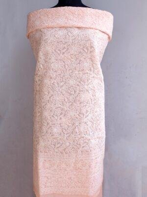 Peach-cotton-Chikankari-Kurta-Fabric