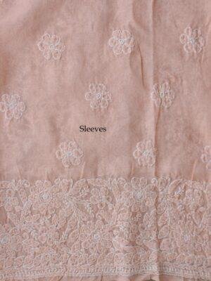 Peach-cotton-chikankri-Ladies-kurta-fabric