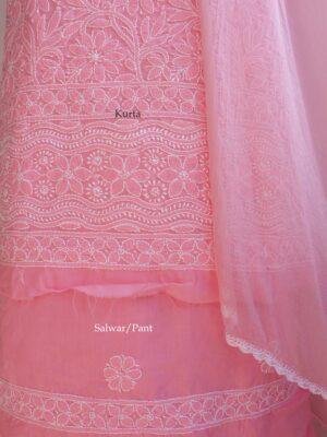 Pink-Peach-chikankari-cotton-3pc-lucknowi-suit-at Shilphaat