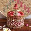 Roses-Kundan-and-Beads-small-medium-Sindoor-box at Shilphaat.com