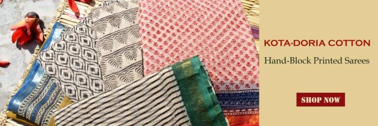 Bagru-printed-kota-doria-saris-Shilphaat