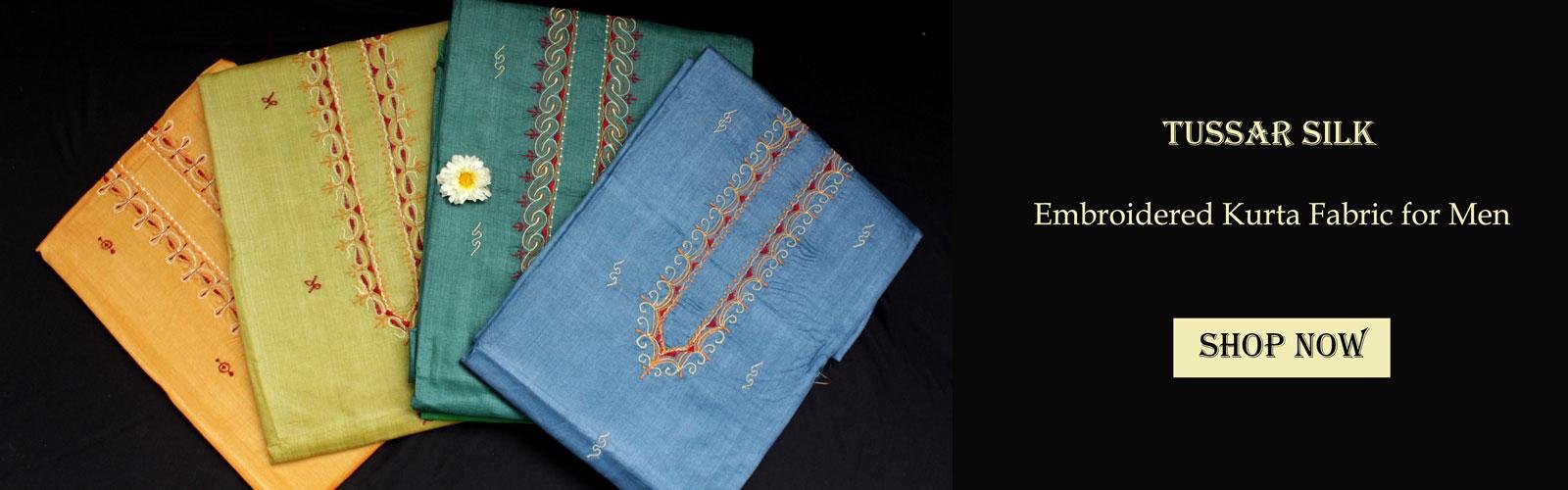 Tussar-silk-kurta-fabric-for-men