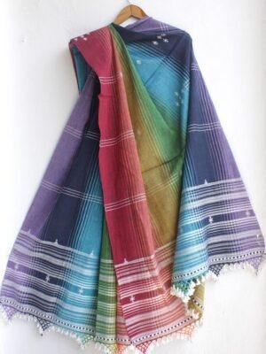 Kala-cotton-handwoven-multicolour-bhujodi-dupatta