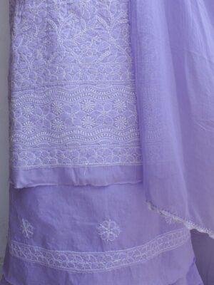 Lavender-chikankari-cotton-3pc-lucknowi-suit