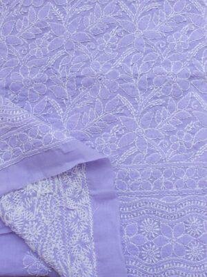 Lavender-chikankari-cotton-lucknowi-suit at Shilphaat