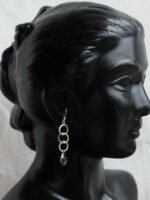3 rings, Black-stone, pure silver Earrings - Image 3
