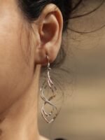 8-shaped Torsion Silver Dangle Earrings - Image 3