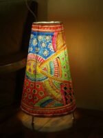 Abstract painted Tholu Bommalata Table Lamp