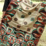 Abstract Printed, Beige Tussar Silk Dupatta
