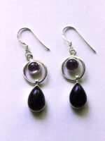 Amethyst fitted Purple Silver Earrings - Image 3