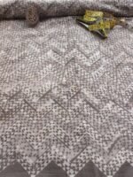 Ash-Grey Block-Printed pure cotton fabric