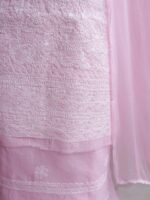 Baby-Pink cotton Chikankari 3pc Ladies suit - Image 3