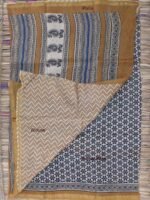 Bagru Block-Printed Off-White Chanderi saree - Image 2