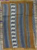 Bagru Block-Printed Off-White Chanderi saree - Image 4