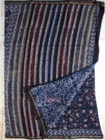 Bagru-Dabu Block-Print Indigo Chanderi Saree - Image 3