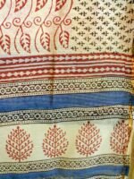 Beige and Red Bagru-print Chanderi Dupatta - Image 2