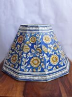 Big Blue and Yellow Leather Lampshade - Image 2