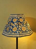 Big Blue and Yellow Leather Lampshade