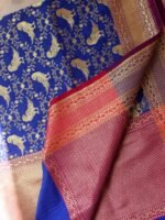 Bird motif, Blue Banarasi dupatta - Image 2