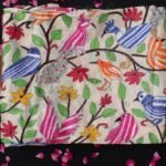 Birds and Peacocks Kantha Silk Dupatta