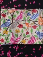 Birds and Peacocks Kantha Silk Dupatta