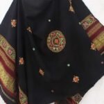Black Ahir Handembroidered woolen Shawl