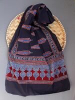 Black, Blue, Maroon cotton Ajrakh stole