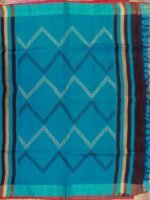 Cola-Brown and Blue Mulberry Dupion Silk Saree - Image 3