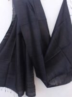 Black Dupion Silk Dupatta - Image 2