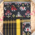 Black Hathi-popat pure silk patola dupatta