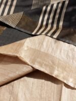 Black Palla, Golden Desi Tussar Silk saree - Image 2