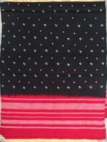 Red and Black Bhujodi Bandhej Woolen Shawl - Image 3