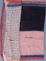 Black and Red Bagru Kota cotton Saree - Image 4