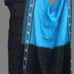 Black and Blue Ikkat Cotton 3pc Ladies Suit