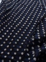 Black and Indigo Block-printed cotton Fabric - Image 3