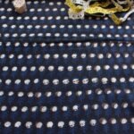Black and Indigo Block-printed cotton Fabric