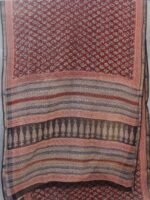 Red and Black Block-printed Kota cotton Saree - Image 5