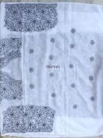Black and white Chikankari cotton Dress-material - Image 3