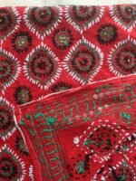 Black and white fulkari on Red georgette dupatta - Image 2