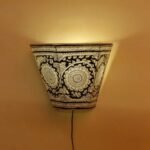 White and Black Tholu Bommalata Wall Lamp