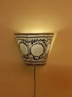 White and Black Tholu Bommalata Wall Lamp