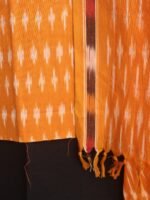 Black and Yellow Pochampally ikkat Cotton 3pc Suit - Image 2