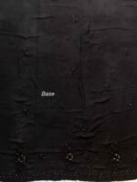 Black Chikankari Mukaish-work Viscose Sari - Image 4