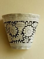 Black, Handmade Tholu Bommalata Wall Lamp - Image 2