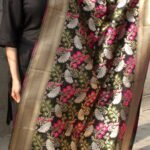 Black kimkwab art-katan-silk Banarasi Dupatta