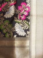 Black kimkwab art-katan-silk Banarasi Dupatta - Image 2