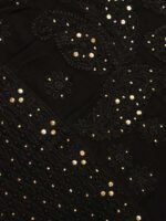Black Chikankari Mukaish-work Viscose Sari - Image 2