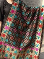 Black meenakari Banarasi art-silk Dupatta
