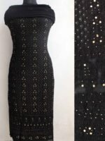Black Mukaish Chikankari Georgette Kurta Fabric